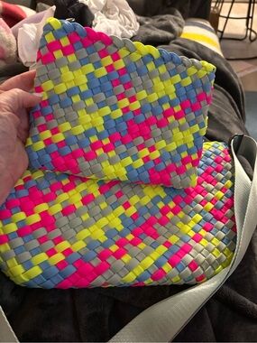 Naghedi Woven Neon Multicolor Crossbody Bag - Women